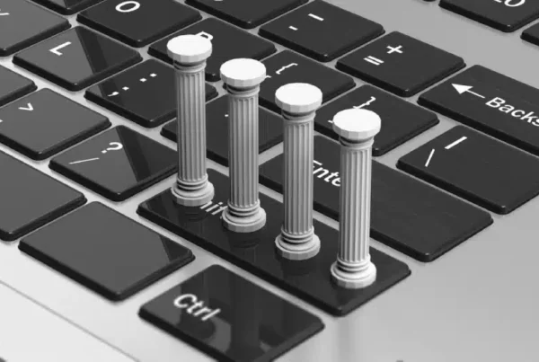 Four columns on keyboard representing content pillars