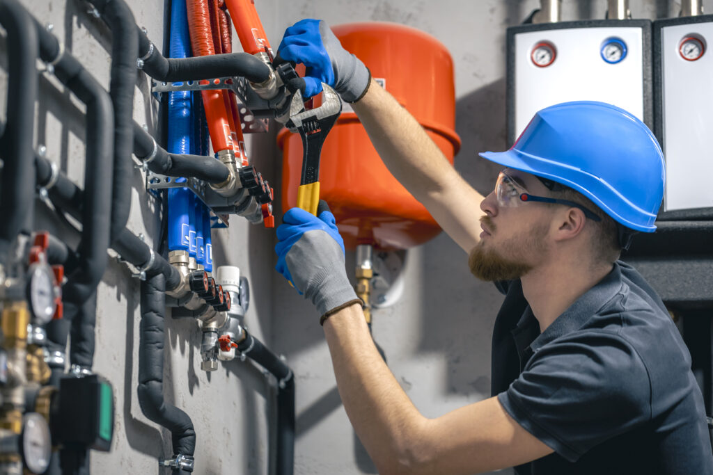 a plumber at work
