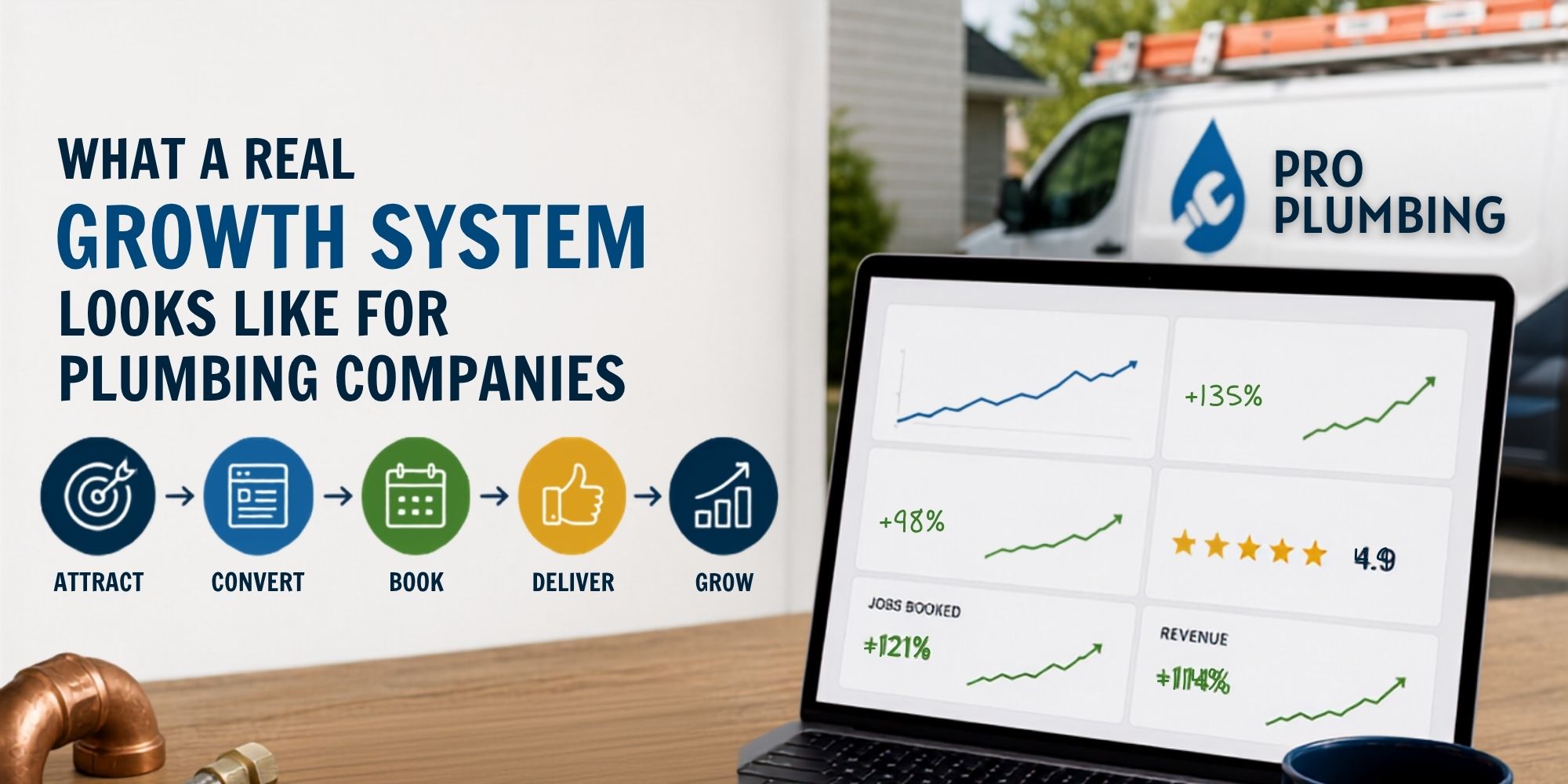 Plumbing business growth timeline and marketing performance