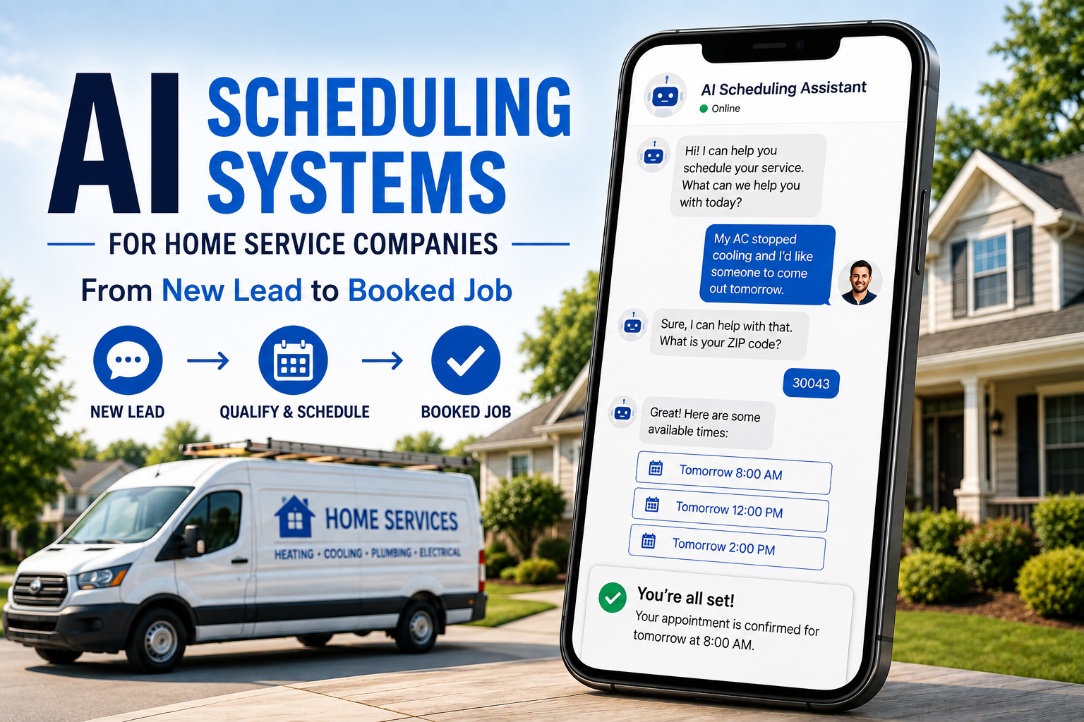 AI voice agents handling home service scheduling calls