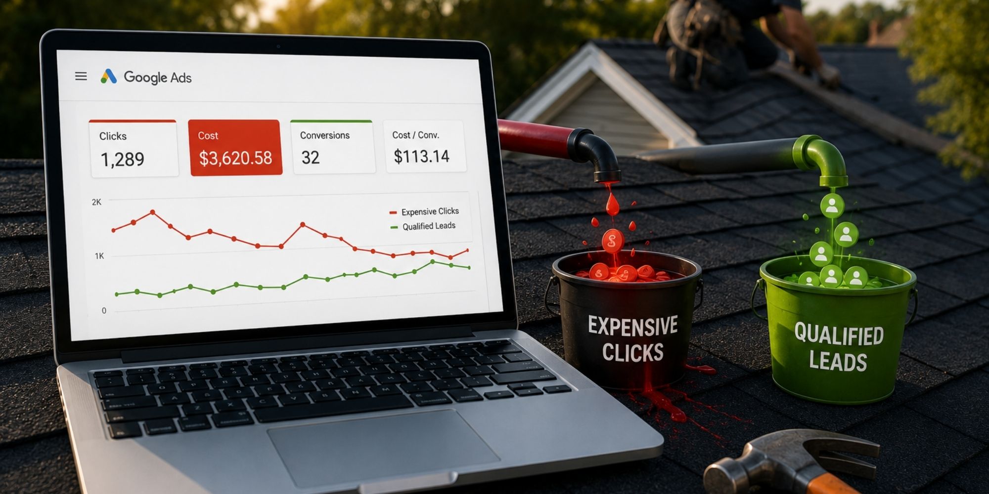 Google Ads for Roofers: How to Avoid Expensive Clicks